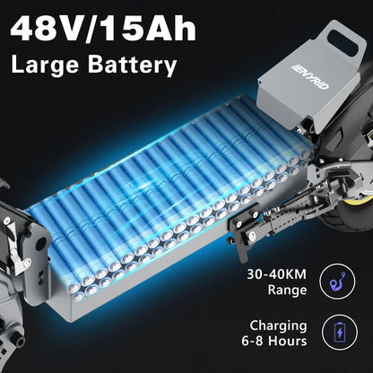 iENYRID iE-S1 Adult Electric Scooter Foldable 48V 15Ah 250W Off-Road Tire E-Mountain Scooter for Sports Entertainment Cycling