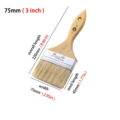 Pig White Mane Brush Wooden Handle Tool Decoration Paint Coating Latex Cleaning Barbecue Baking Painting