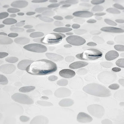 1pc Waterproof Clear Shower Curtain Pebble Pattern PEVA Bath Curtain Liner with Bottom Magnets Plastic Bath Curtain for Bathtub