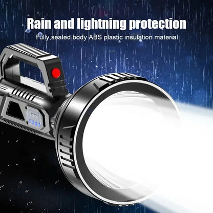 High Power LED Flashlight Waterproof Fishing Torch USB Rechargeable Powerful Spotlight Portable Outdoor Searchlight Camping Lamp