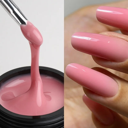 MSHARE 50ml Baby Pink Builder Nails Gel Hema Tpo Free Gel Nail Construction Self Leveling Gel for Nail Extension UV Led