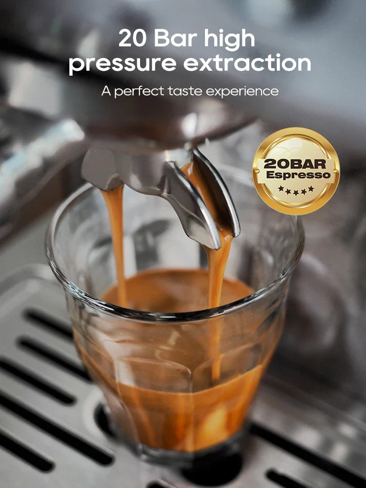 HiBREW H10A Black Espresso Machine Temperature Volume Pre Brewing Adjustable 58mm Portafilter Cappuccino Coffee Maker