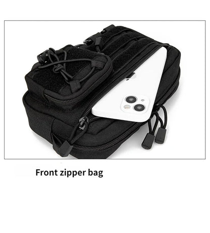 Tactical Molle Horizontal Admin Pouch with Front Drawstring Pocket EMT Pouch EDC Utility Orgaznier Bag Hunting Fanny Pack