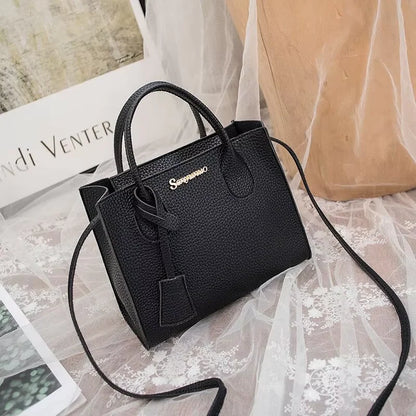 Single-shoulder Crossbody Handheld Triple-use Satchel Portable Leisure Bag Solid Color Lychee Grain Ladies Handbags ﻿