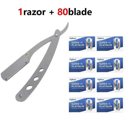 Barber Razor Edge Stainless Steel Shaver Shave With Blade Men Professional Manual Shaver StraightFolding Shaving