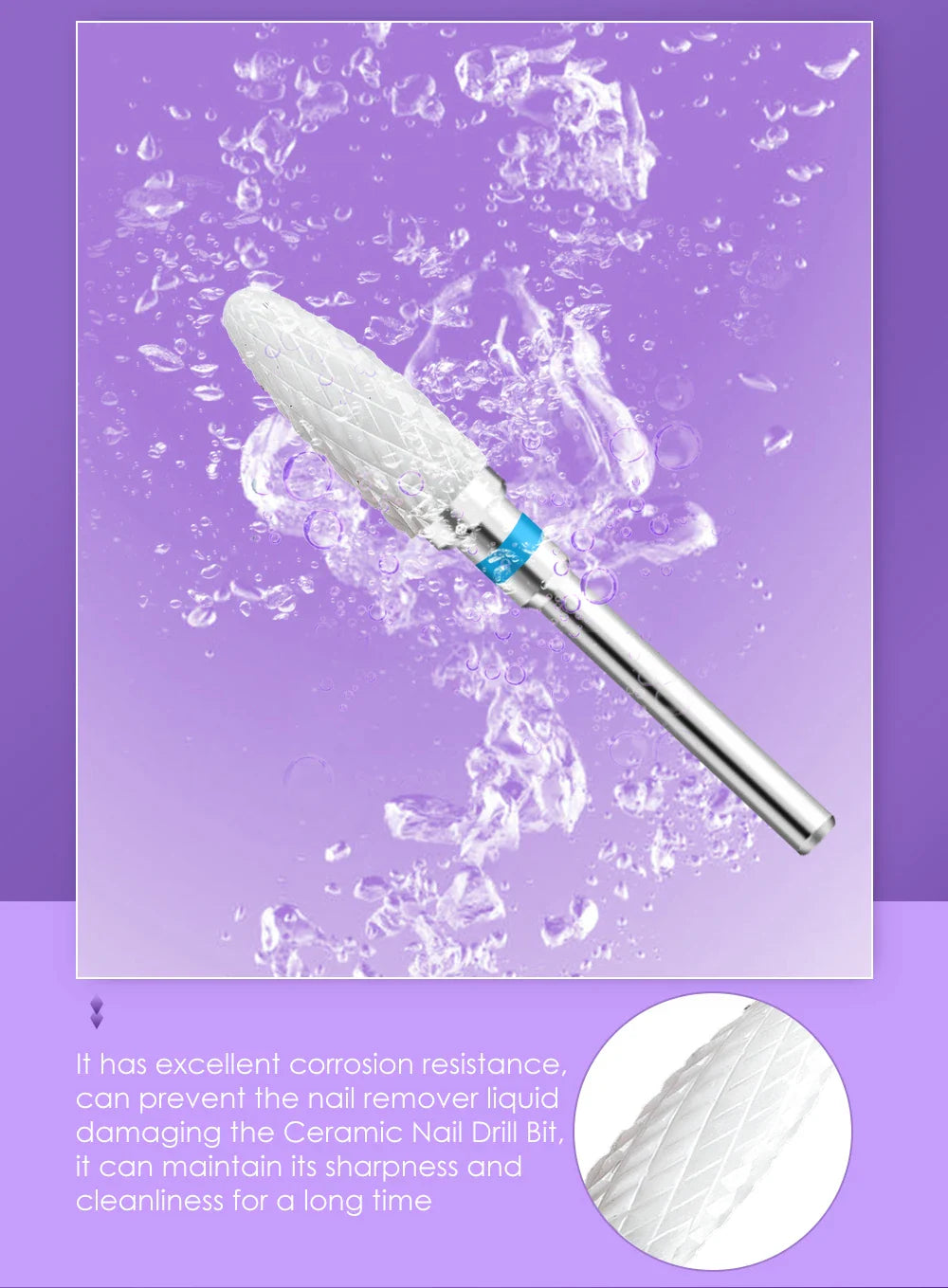 LadyMisty Ceramic Nail Drill Bit Milling Cutter For Manicure Pedicure Nail Files Buffer Nail Art Equipment Accessory