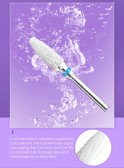 LadyMisty Ceramic Nail Drill Bit Milling Cutter For Manicure Pedicure Nail Files Buffer Nail Art Equipment Accessory