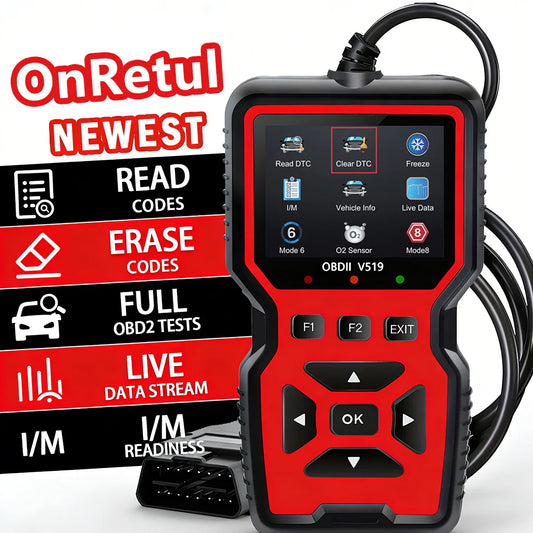 Professional Advanced Obdii/Eobd Car Diagnostic Scan Tool, Battery Tester, I/M Readiness Status, Fault Code Eraser, Suitable for All Obd Ii Protocol Cars Manufactured since 1996, No Battery Required