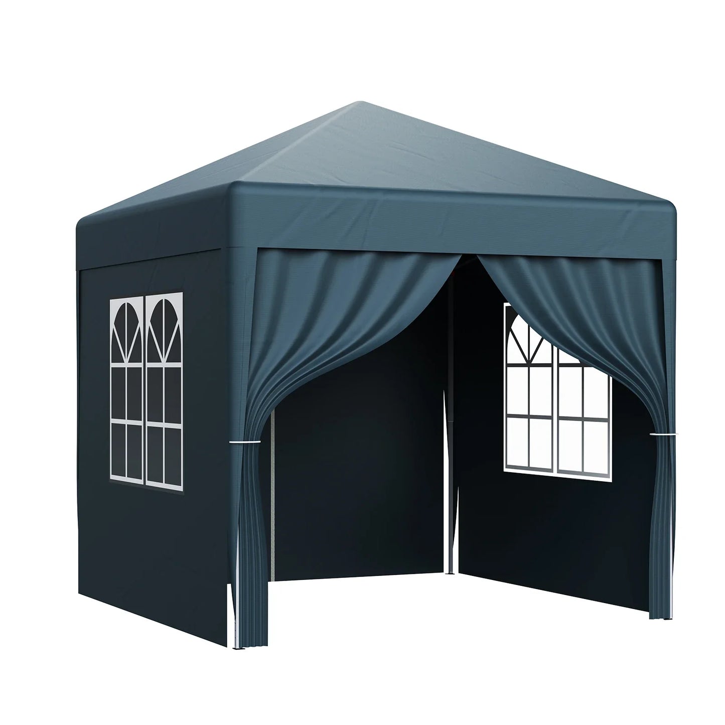 LOEFME 2x2M Pop Up Gazebo Waterproof Windproof Portable Outdoor Canopy Sun Shelter Removable 4 Sides Cloths Garden Camping Tent