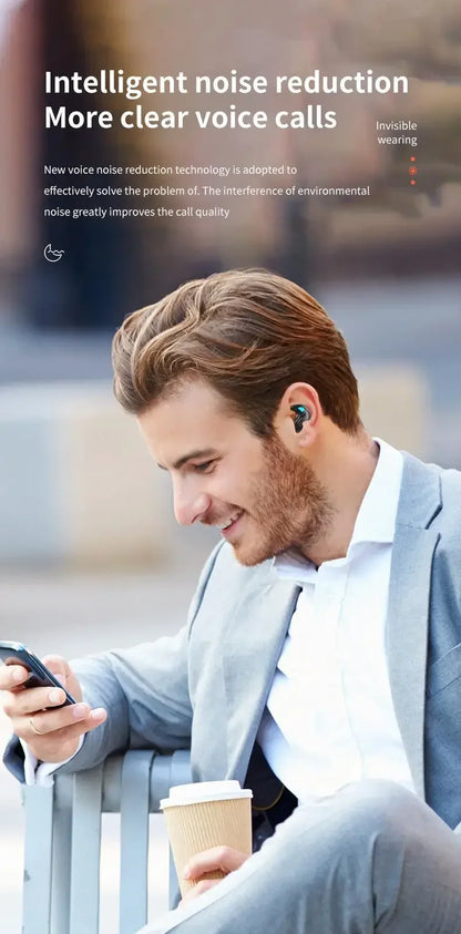 X55 Invisible Sleep Wireless Earphone TWS Bluetooth 5.3 Headphones Hidden Earbuds IPX5 Waterproof Noise Reduction Sports Headset