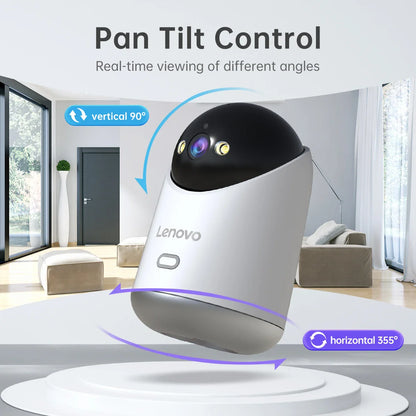 Lenovo 2MP WiFi Camera Smart Home Indoor Wireless IP Surveillance Camera Auto Tracking Security CCTV Surveillance Baby Monitor