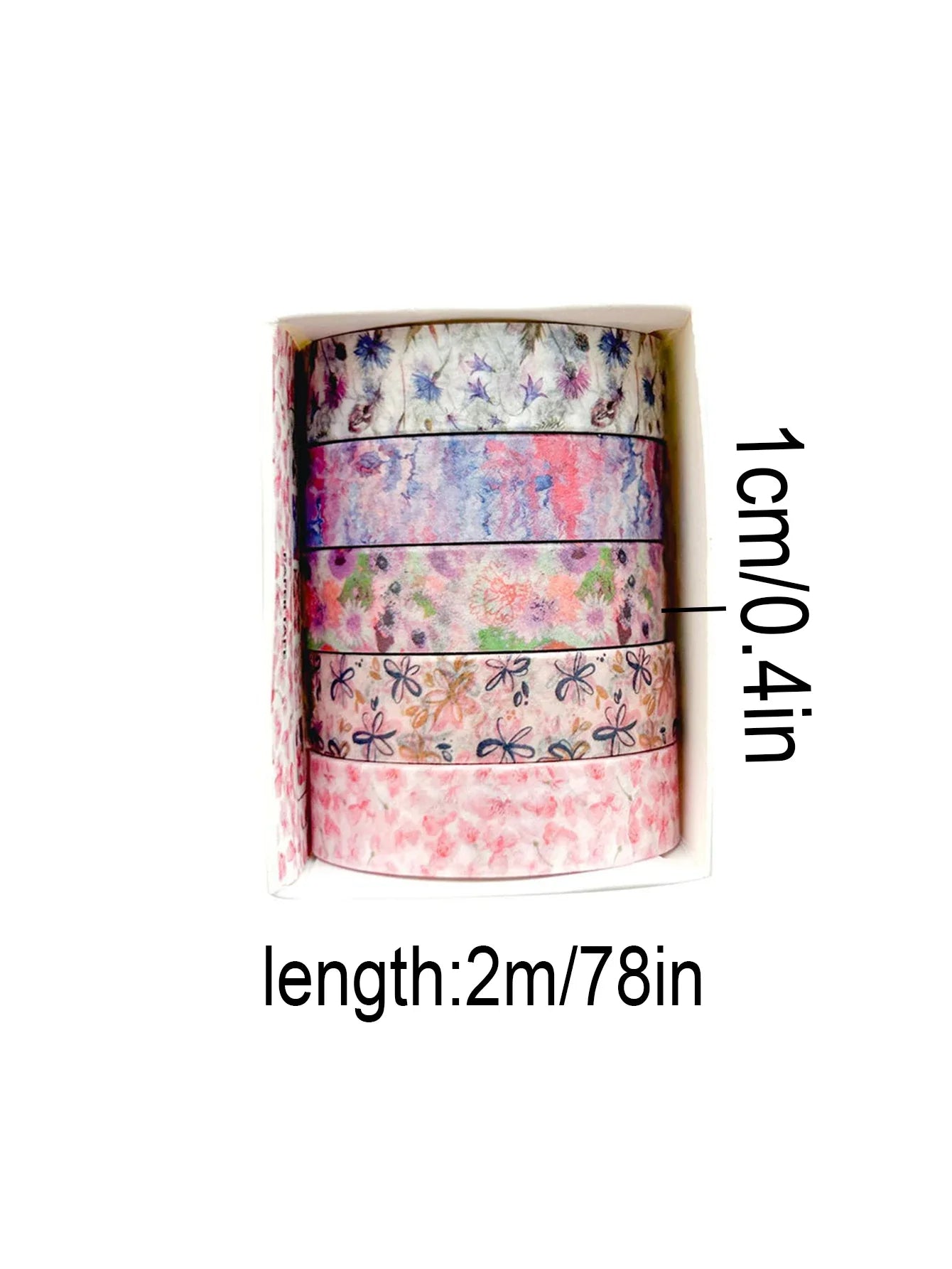 5 rolls of boxed romantic flower handbook tape, cute DIY fresh decorative washi tape for students, a must-have gift for students