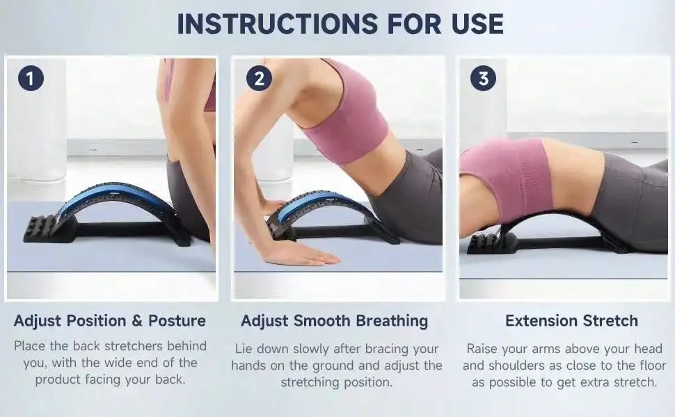 Back Support Back Stretching Device,Back Massager for Bed Chair Car,Multi-Level Lumbar Support Stretcher Spinal Muscle Pain Reli