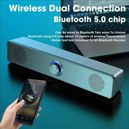 PC Soundbar Wired and  Bluetooth Speaker USB Powered Soundbar for TV Pc Laptop Gaming Home Theater Surround Audio System