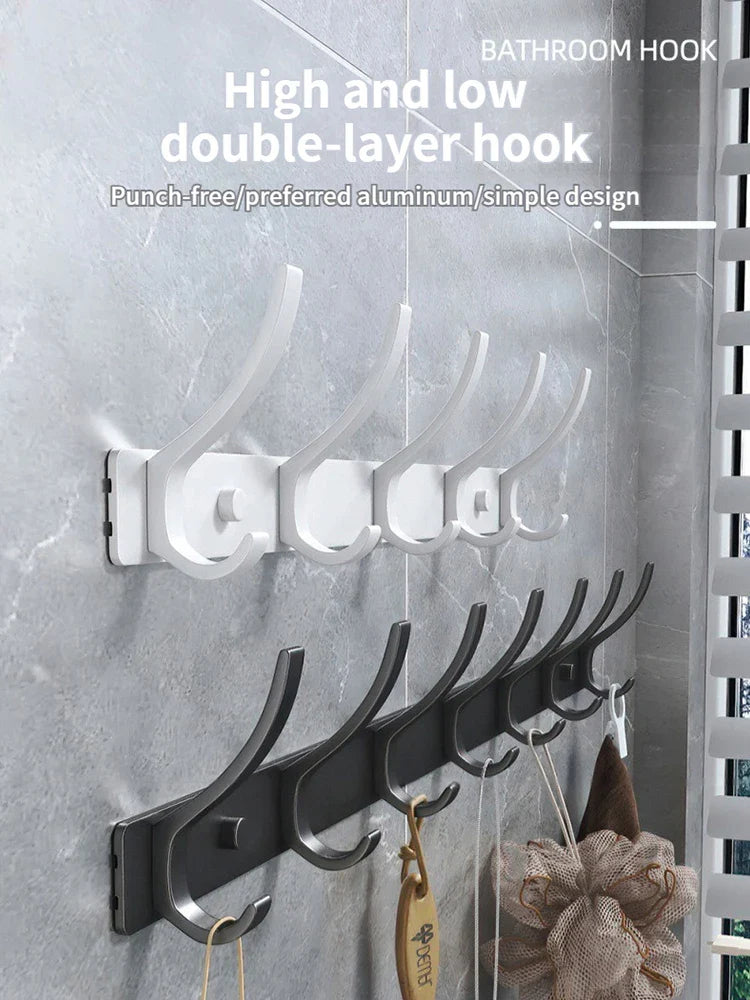no drill Door Behind Hook Storage Wall Hanging Clothes Hanger Coat Hook Punch-free Hanger Bedroom Organizer Storage Kitchen Acce