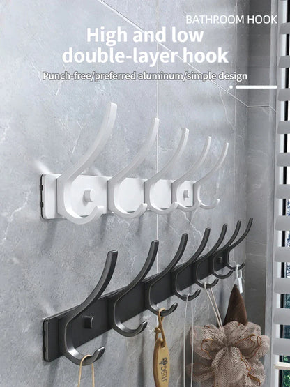 no drill Door Behind Hook Storage Wall Hanging Clothes Hanger Coat Hook Punch-free Hanger Bedroom Organizer Storage Kitchen Acce