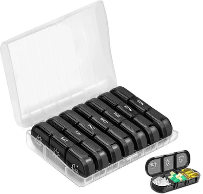 1PC Weekly Pill Case Pillbox 7 Days Medicine Tablet Box Portable Travel Drugs Storage Organizer Secret Compartments Pill Box