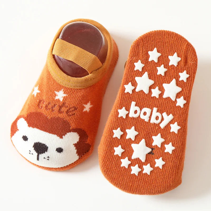 Spring Anti Slip Baby Socks Toddler Kids Floor Socks with Rubber Soles Autumn Newborn Baby Boy Girl Cartoon Cute Ball Warm Socks