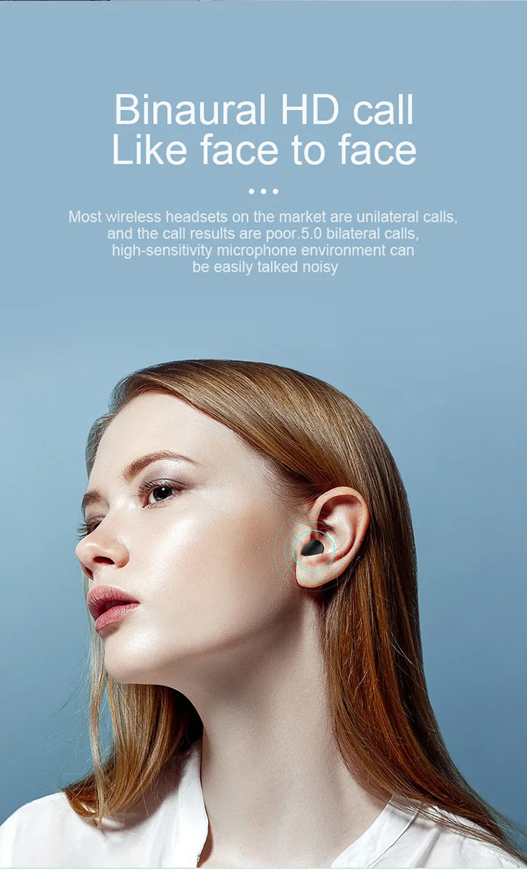 TWS Bluetooth Headphone Wireless Earphone Stereo Headset sportEarbuds microphone with charging box forsmartphone