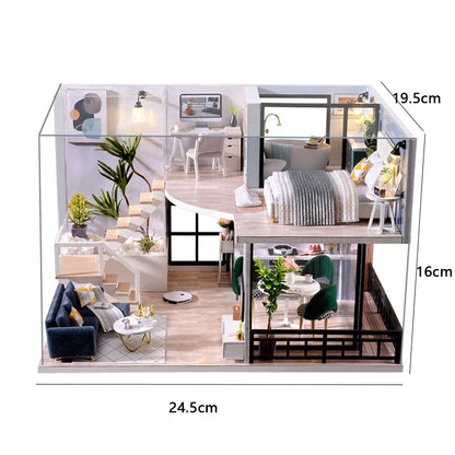 DIY Doll Houses Kits 3D Wooden Puzzles Mini Doll House Assembly Building Furniture Handmade Toys For Kids Birthday Gifts