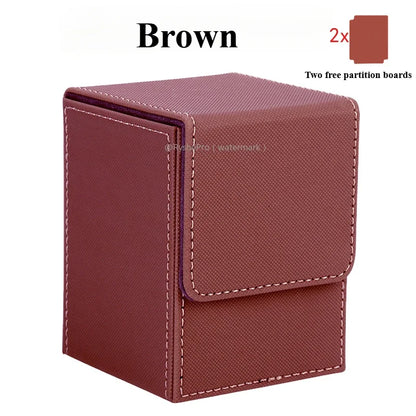 Trading Card Storage Box for 100+Single Sleeved Cards with 2 Dividers Commander Deck Box Compatible with Mtg Card Case