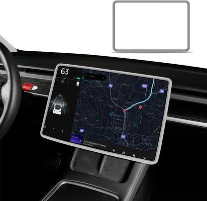For Tesla Model 3 / Y Silicone Protective Frame Edge Cover Central Control Display Navigation Screen Protector Car Accessories
