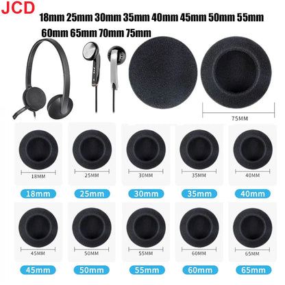 10pc Thickened Foam Ear Pads For Headphones Sponge Replacement Cushions Covers Earphones Case 35mm 40mm 50mm 55mm 60mm 70mm 75mm