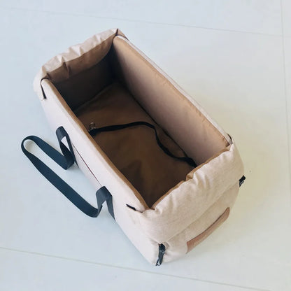 Pet Products Portable Console Booster Dog Car Seat & Carrier for Small Dogs & Cats,Car Seat for Center Car Armrest Safety Tether