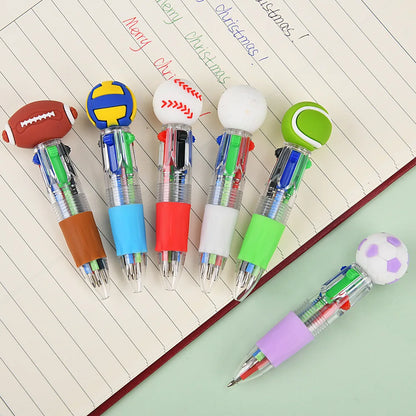 5-20Pcs Football Basketball Football Four Color Pens Football Party Carnival Birthday Wedding Guest New Year School Gift Prizes