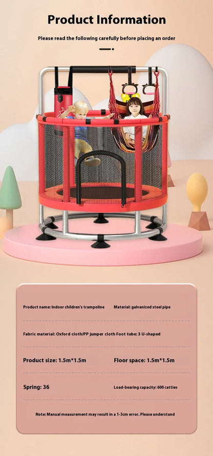 Children's Indoor Trampoline Home Use Jumping Bed 3-10 Years Old Household Trampoline Fun Fitness Exercise for Kids