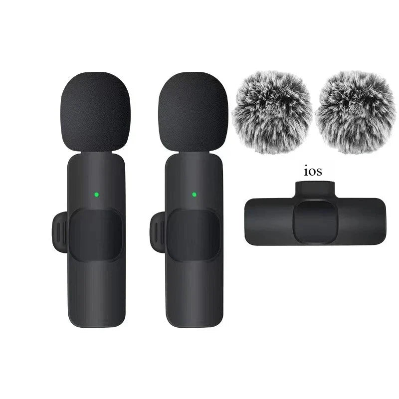 Wireless Lavalier Microphone 2.4G Mini Portable Audio Video Recording Mic for iPhone Android Live Broadcast Gaming