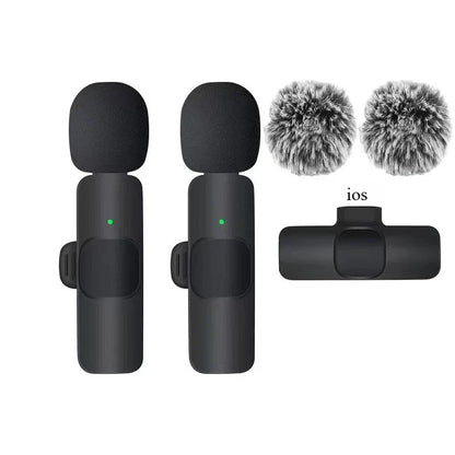 Wireless Lavalier Microphone 2.4G Mini Portable Audio Video Recording Mic for iPhone Android Live Broadcast Gaming