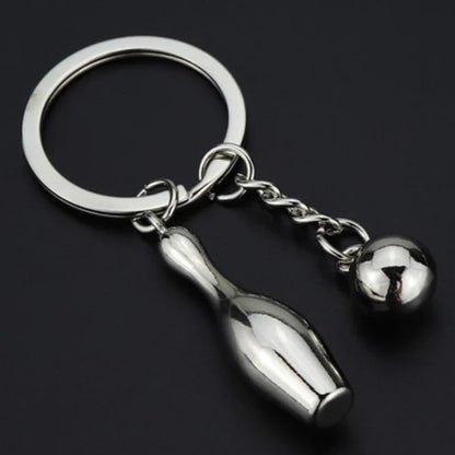 Creative Alloy Bowling Ball Pendant Car Key Ring Purse Bag Ornament Keychain Sports Lover Club Gift Bowling Ball Pendant