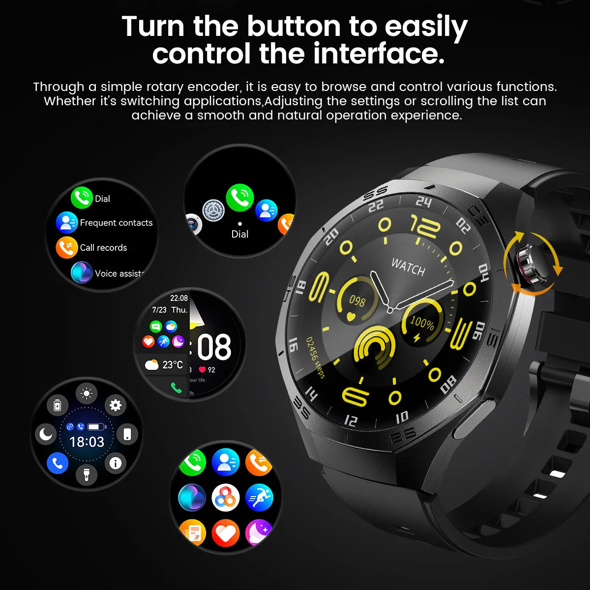 Smart Watch 5 Pro GPS NFC Smartwatch Men 360*360 AMOLED Screen Heart Rate Monitor Bluetooth Call IP67 Waterproof Men Smartwatch