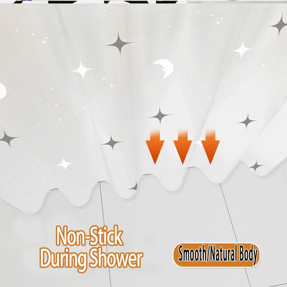 1pc Cute Star and Moon Galaxy Kids Shower Curtain Funny Cartoon Waterproof PEVA Bathroom Decor