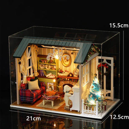 DIY Doll Houses Kits 3D Wooden Puzzles Mini Doll House Assembly Building Furniture Handmade Toys For Kids Birthday Gifts