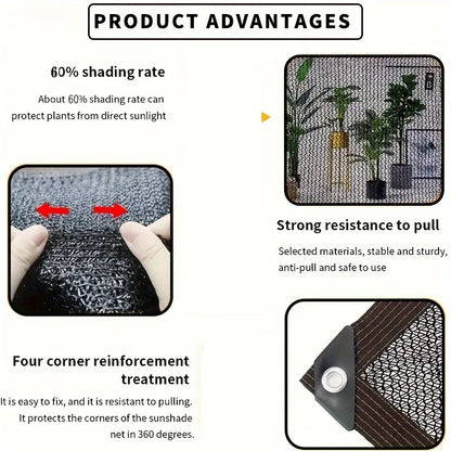 Easy to install black sunshade net for balconies, courtyards and swimming pools, anti-UV awnings and greenhouse sunshade nets