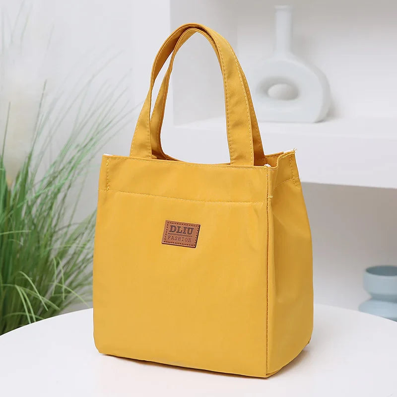 Large Capacity Lunch Bag with Aluminum Foil Insulation for Work, Simple and Practical Top Handle Bag