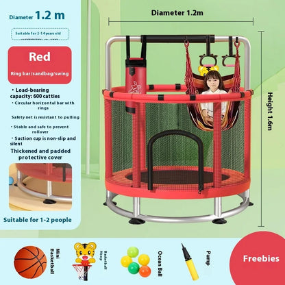 Children's Indoor Trampoline Home Use Jumping Bed 3-10 Years Old Household Trampoline Fun Fitness Exercise for Kids