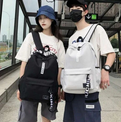 Fashion trend backpack backpack for men and women junior high school high school student bag large capacity korean version of th