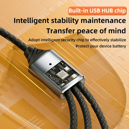 3 in 1 USB A & Type C Splitter HUB Expansion Cable Multi Port Expander OTG Adapter Fast Charging Data Sync for Phone Tablet