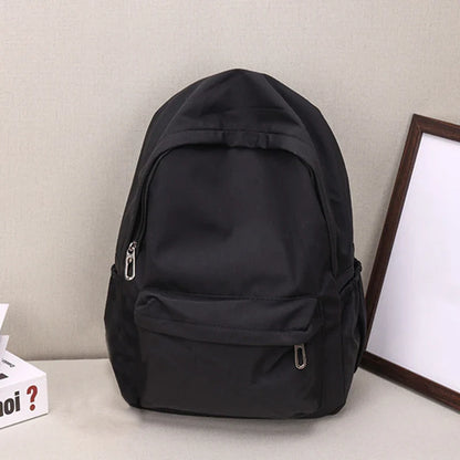 Women Schoolbag Waterproof Large Capacity School Backpack Smooth Zipper Solid Teens Girl Casual Daypack Bag Student Supply NEW