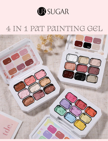 UR SUGAR 9 Colors Pat Painting Gel Nail 4 In 1 Semi Permanent Soak Off UV LED Nails Used For Gradient Stamping Pattern