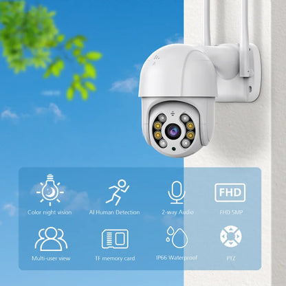 4K 8MP Wireless IP Camera Outdoor Security Wifi PTZ Camera 4MP HD Auto Tracking Video Surveillance CCTV Camera P2P iCsee APP