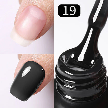 BORN PRETTY 15ml Jelly Nude Rubber Base Gel Natural Milky White Clear Semi permanent Self-Leveling Soak Off UV LED Gel Varnish
