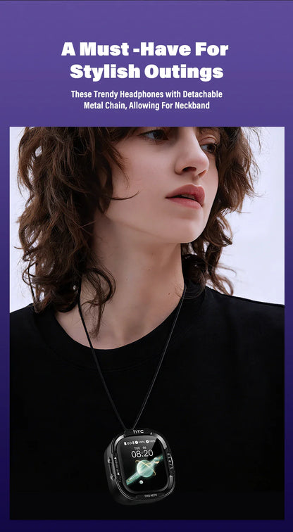 HTC NE70 Bluetooth V6.0 Headphones Smart Touchscreen Wireless Earphones AI Translator Earbuds Gaming Earbuds HD Bass