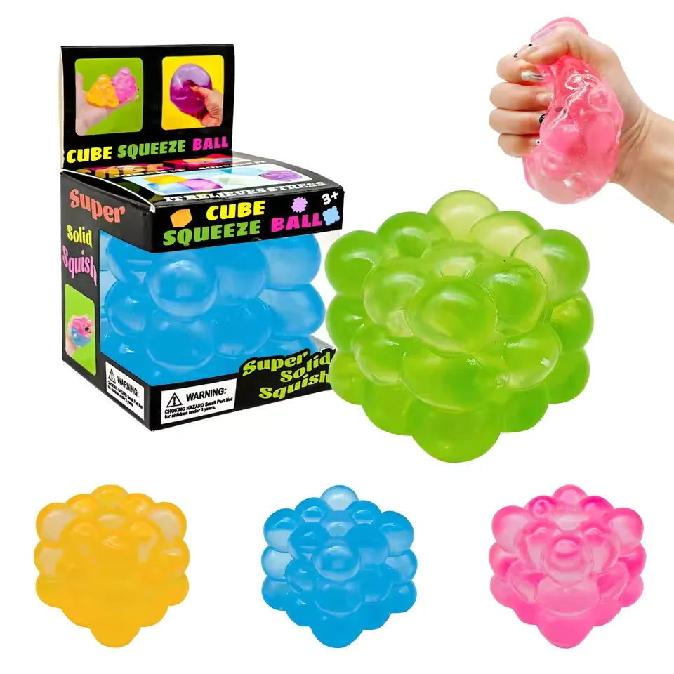 1Pc New three-dimensional candy kneading music adult Stress Relief Squeeze sensory Toys Decompression Simulation Cube Party Gift