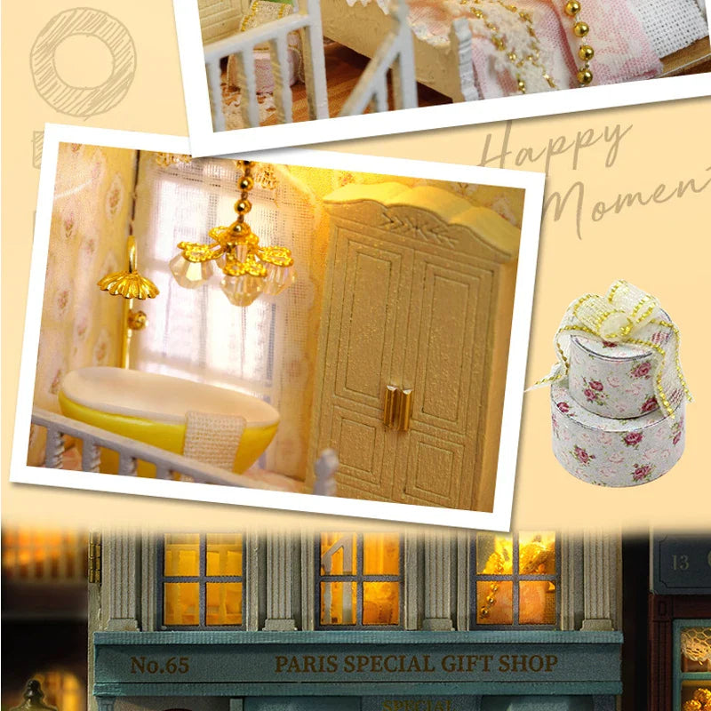 DIY Wooden Doll Houses Mini Assembly Handmade Small House Creative Scene Decoration DollHouse For Toys Birthday Gifts