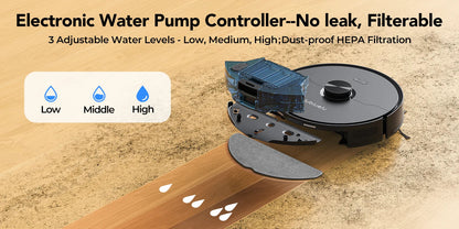 Lubluelu L15 Ultra  Robot Vacuum Mop Combo 5500Pa Robot Vacuum Auto-Charging  5 Maps 24 No-go Zones 3 In 1 Robot Vacuum Cleaner