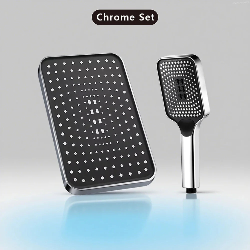 Large Flow High Pressure Shower Head Spray Bathroom Rain Shower Silicone Water-saving Nozzle Pressurization Handheld Accessories
